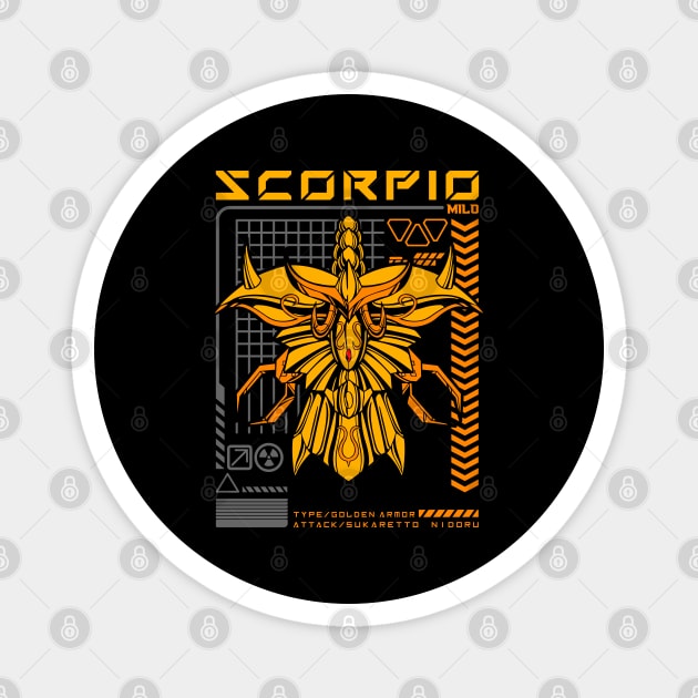 Scorpio Milo Saint Seiya Futuristic Armor Magnet by Otaku Vibes